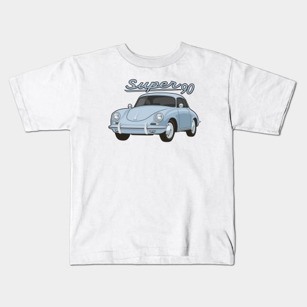 356 B Super 90 gt coupe Car classic vintage retro grey Kids T-Shirt by creative.z